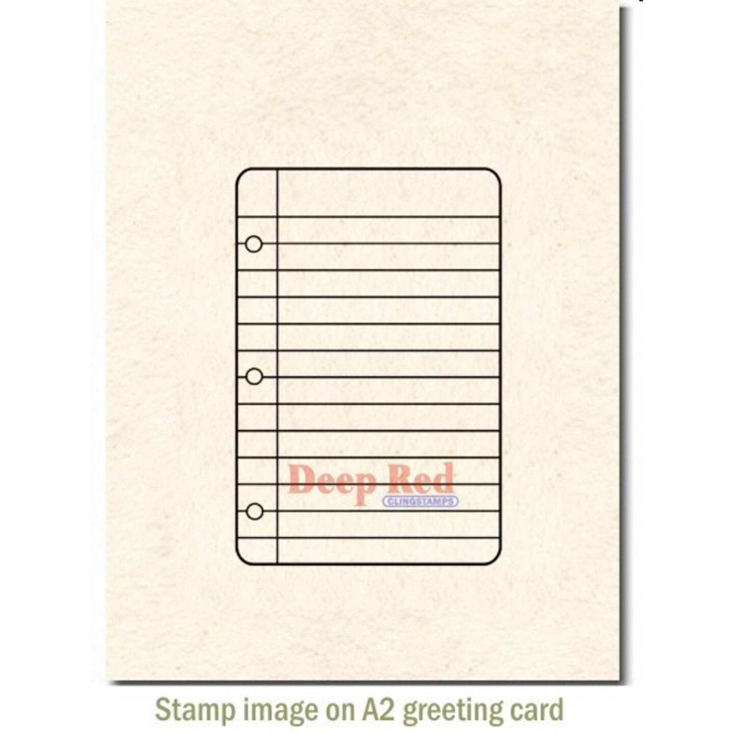 Deep Red Stamps Notebook Paper Rubber Cling Stamp 2.25 x 3.25 inches