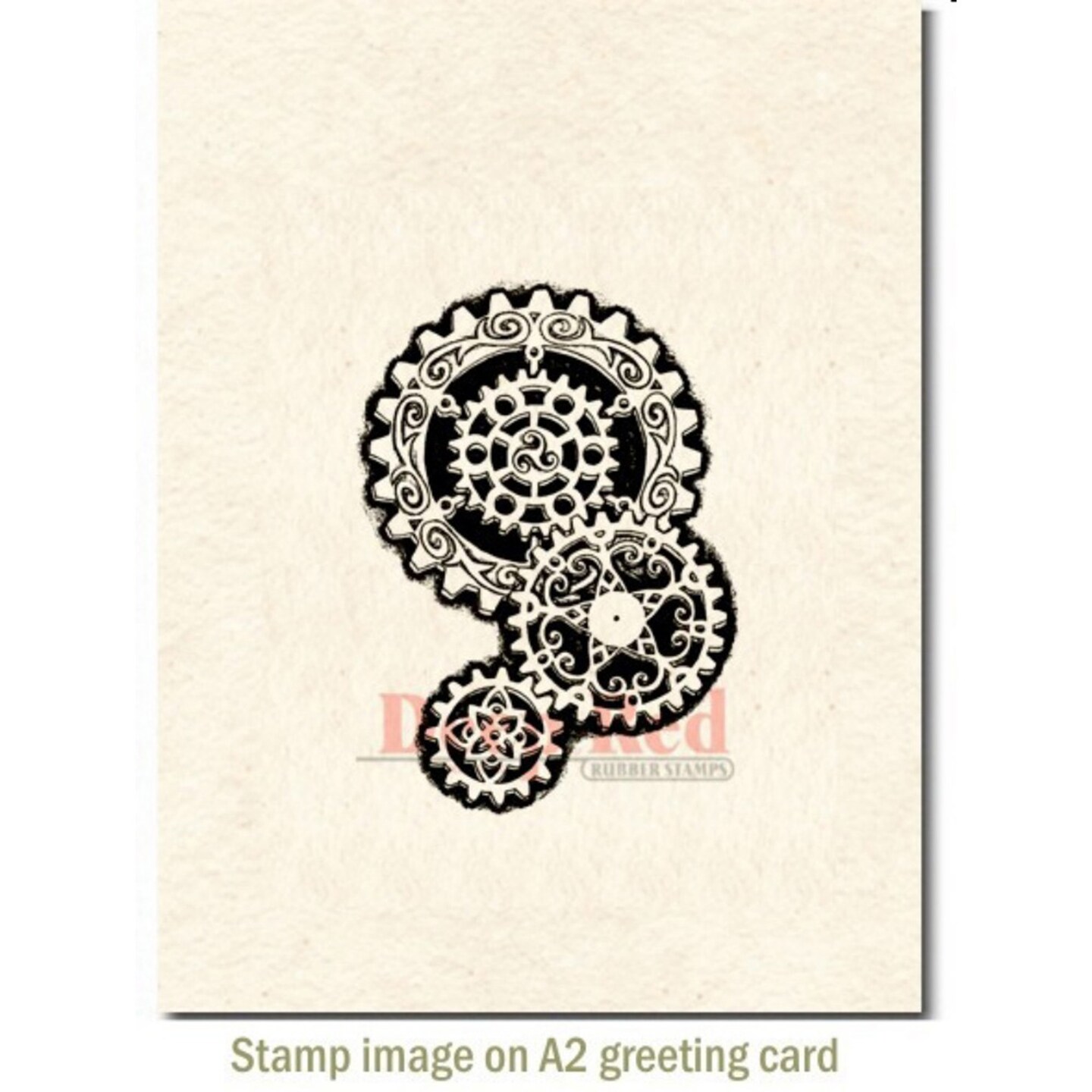 Deep Red Stamps Steampunk Gears Rubber Cling Stamp 2 x 2.8 inches