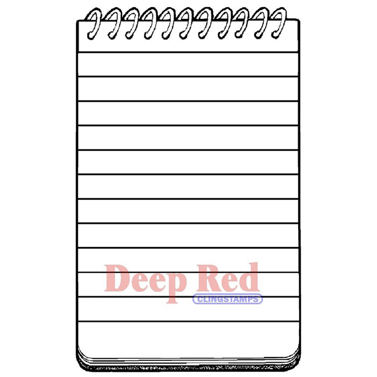 Deep Red Stamps Notebook Spiral Pad Rubber Cling Stamp 2 x 3.2 inches