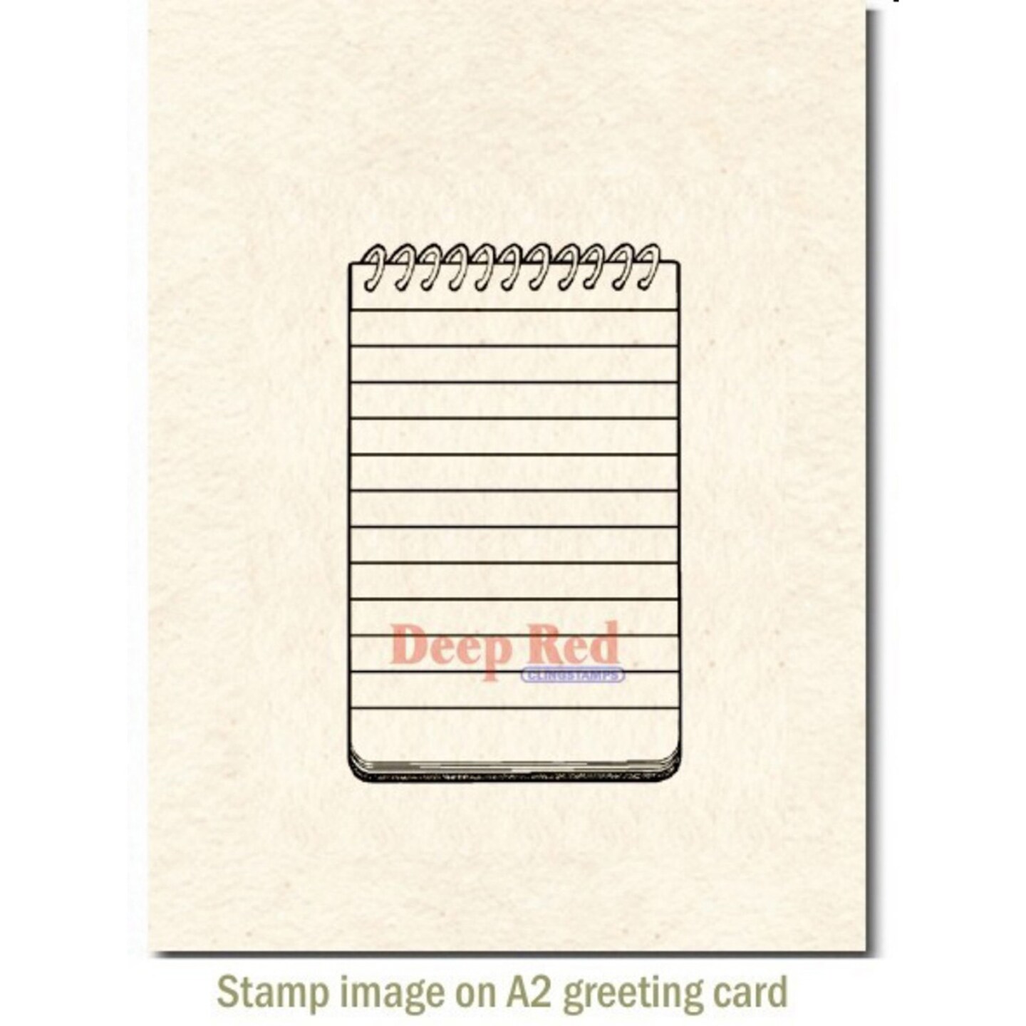 Deep Red Stamps Notebook Spiral Pad Rubber Cling Stamp 2 x 3.2 inches