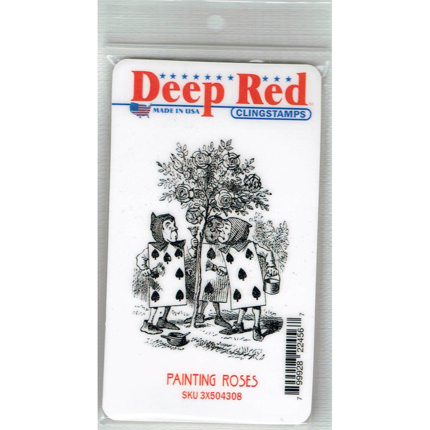 Deep Red Stamps Painting Roses Rubber Cling Stamp 2.1 x 3 inches