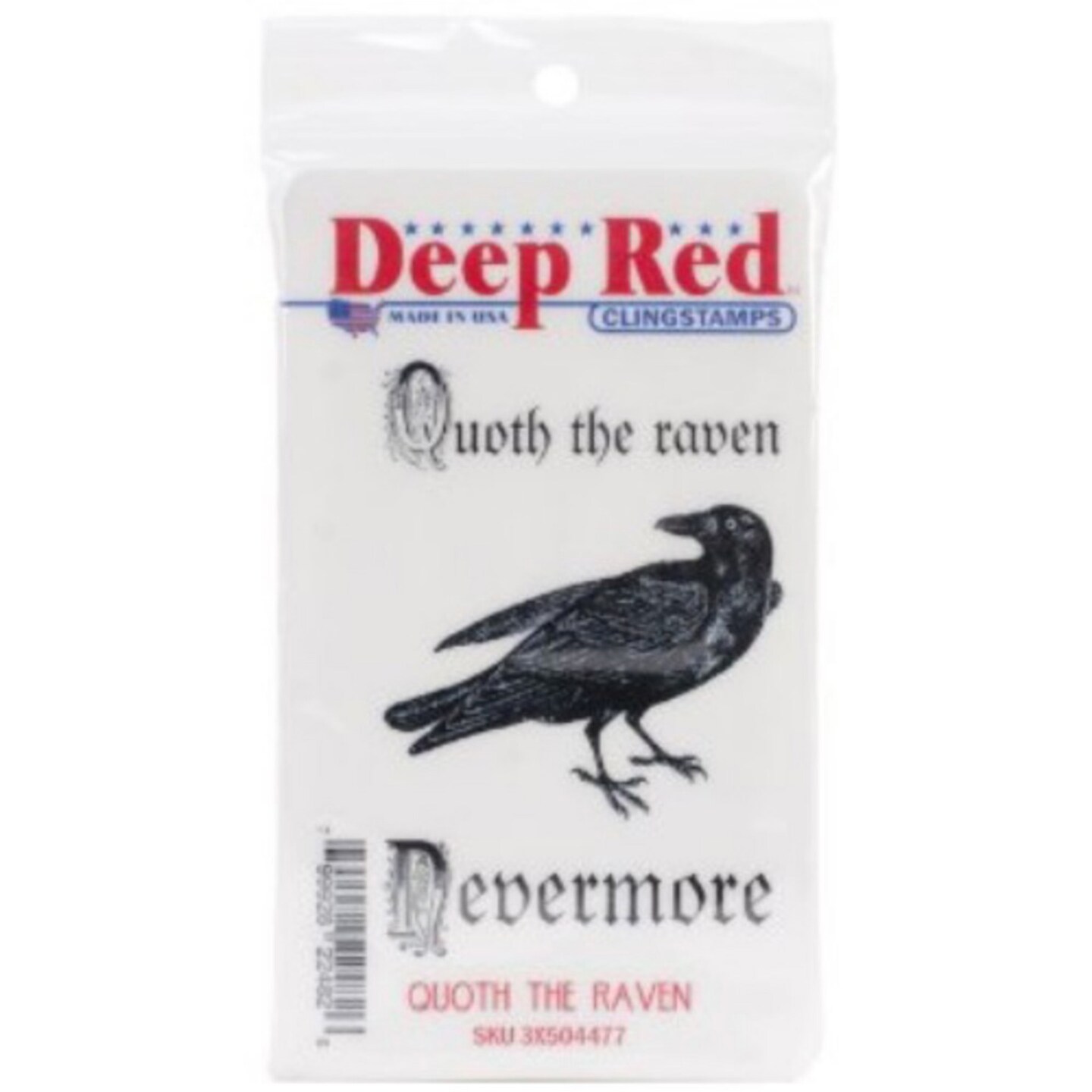 Deep Red Stamps Quoth the Raven Rubber Cling Stamp 2 x 3.2 inches