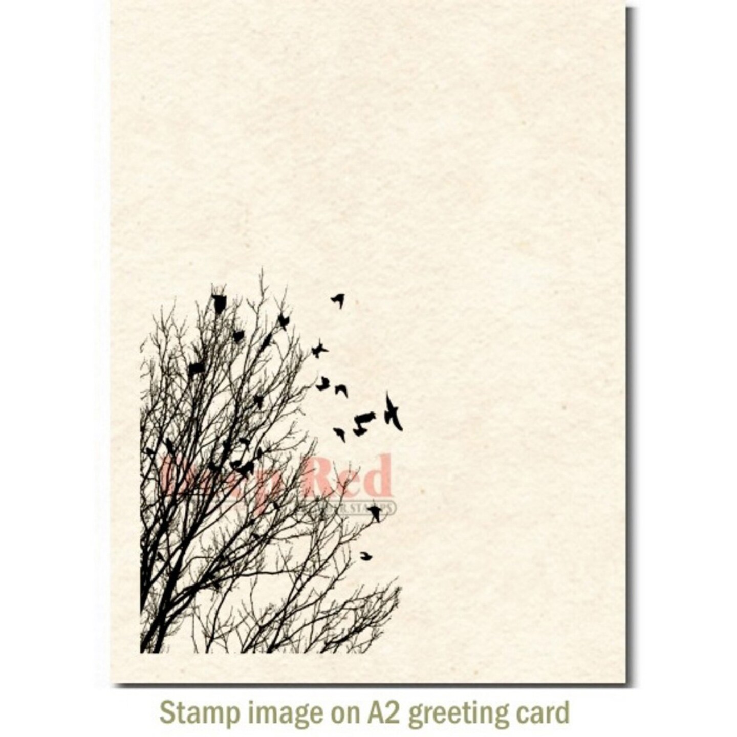 Deep Red Stamps Raven Flock Rubber Cling Stamp 2.2 x 3 inches
