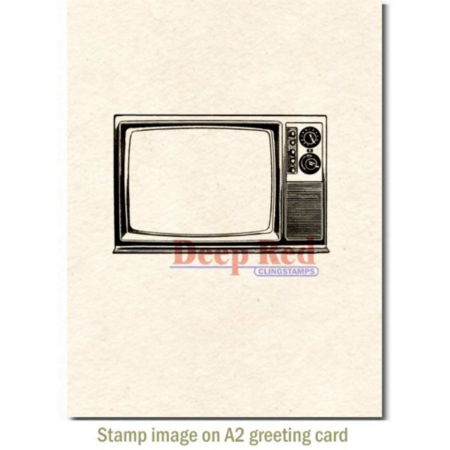 Deep Red Stamps Classic TV Rubber Cling Stamp 3.1 x 2 inches