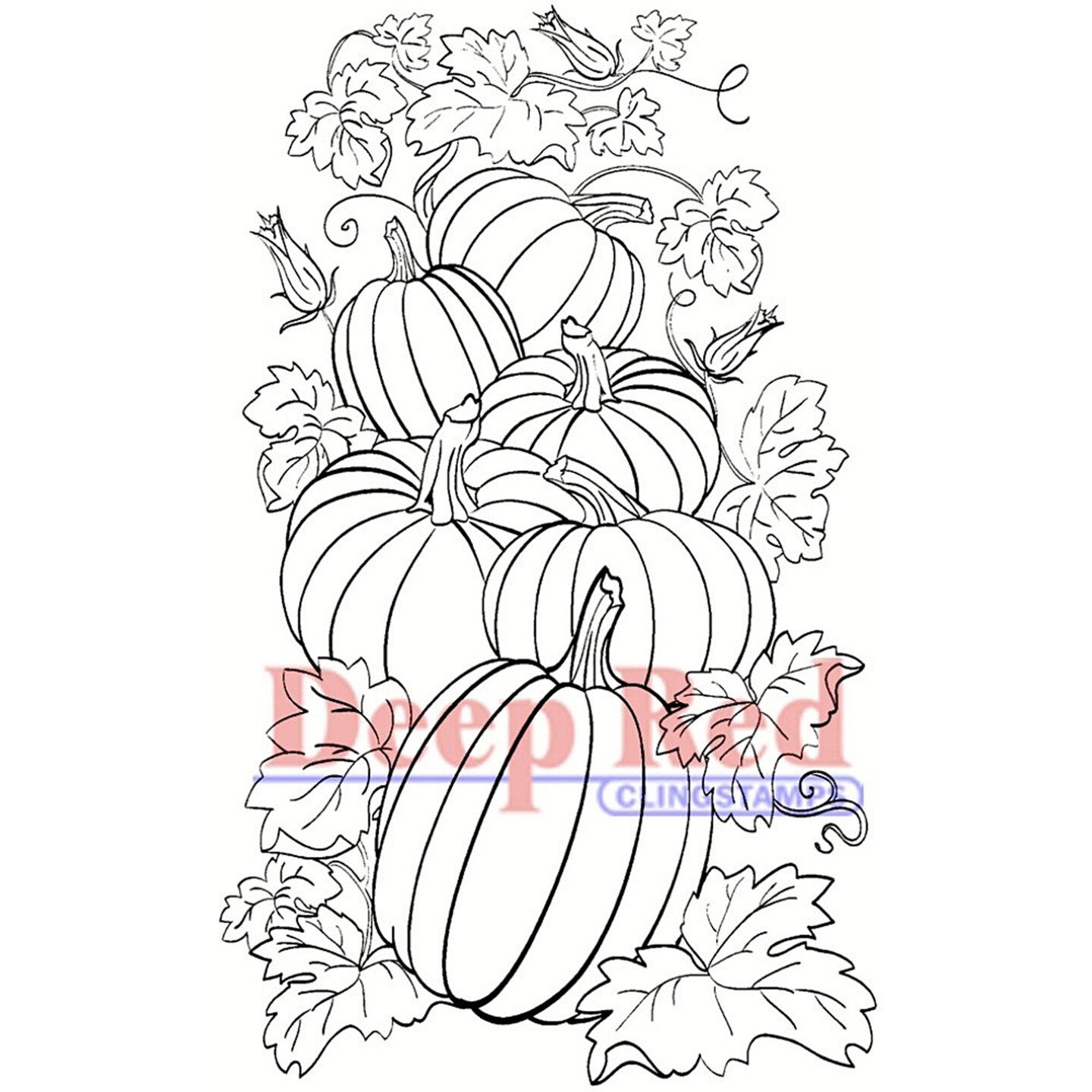 Deep Red Stamps Pumpkin Patch Rubber Cling Stamp 2 x 3.2 inches