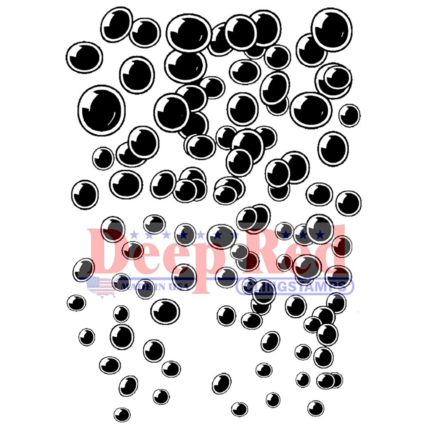 Deep Red Stamps Bubbles Background Rubber Cling Stamp 2.1 x 3 inches