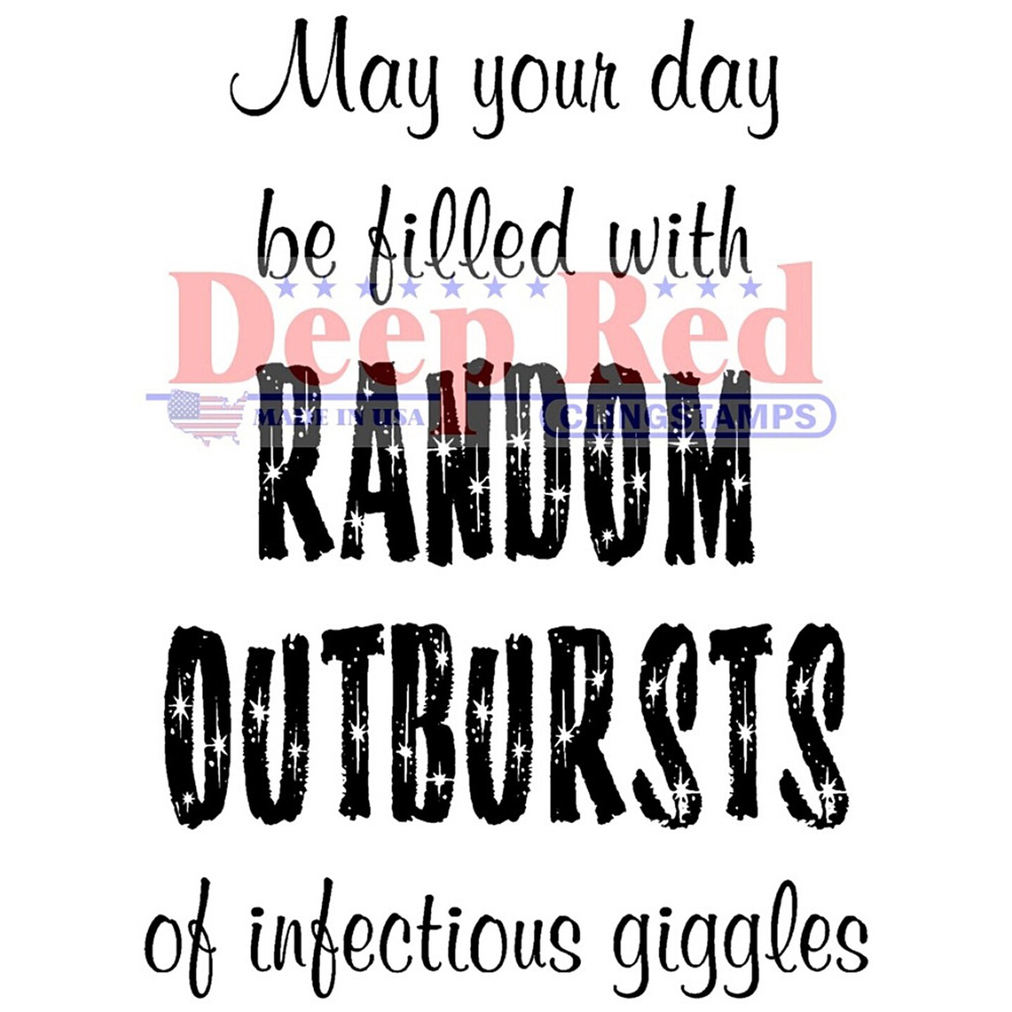 Deep Red Stamps Random Outbursts Rubber Cling Stamp 2 x 2.9 inches