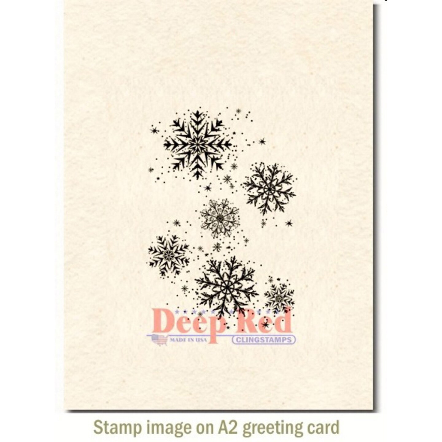 Deep Red Stamps Snowflake Background Rubber Cling Stamp 2 x 3 inches