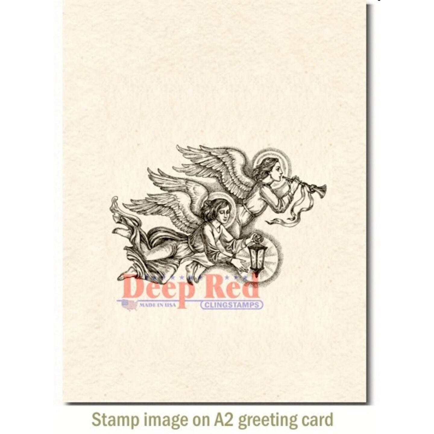 Deep Red Stamps Divine Angels Rubber Cling Stamp 3 x 2 inches