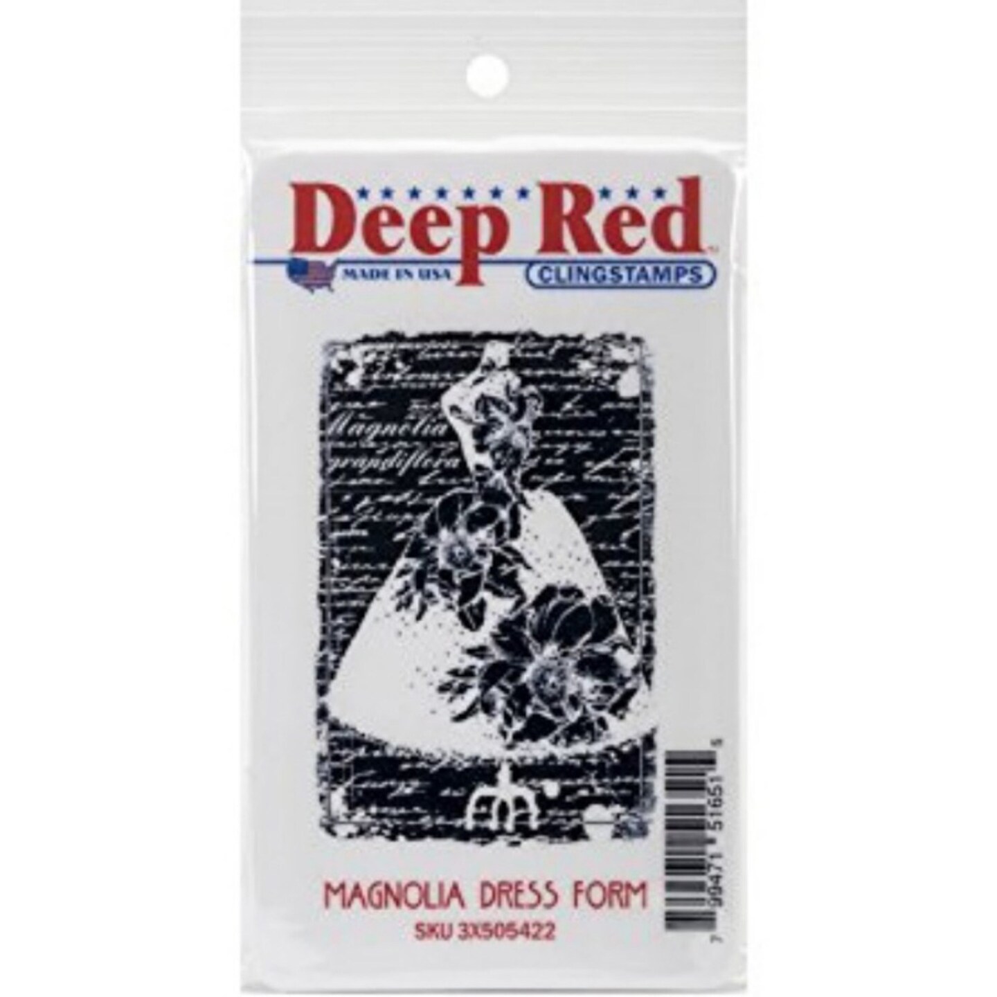 Deep Red Stamps Magnolia Dress Form Rubber Cling Stamp 2 x 3 inches