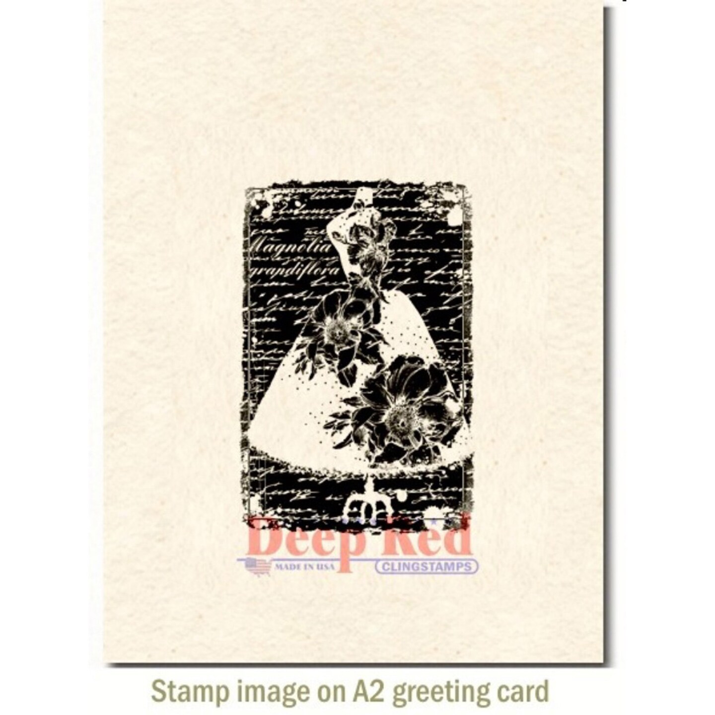 Deep Red Stamps Magnolia Dress Form Rubber Cling Stamp 2 x 3 inches