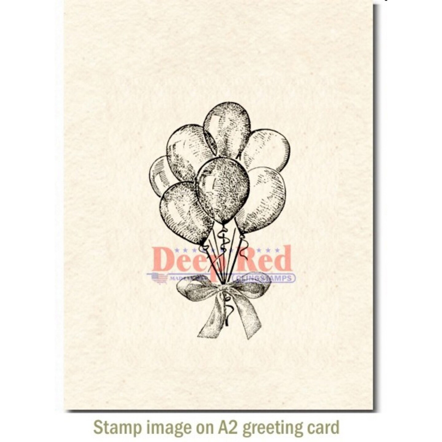 Deep Red Stamps Party Balloons Rubber Cling Stamp 2 x 3.1 inches