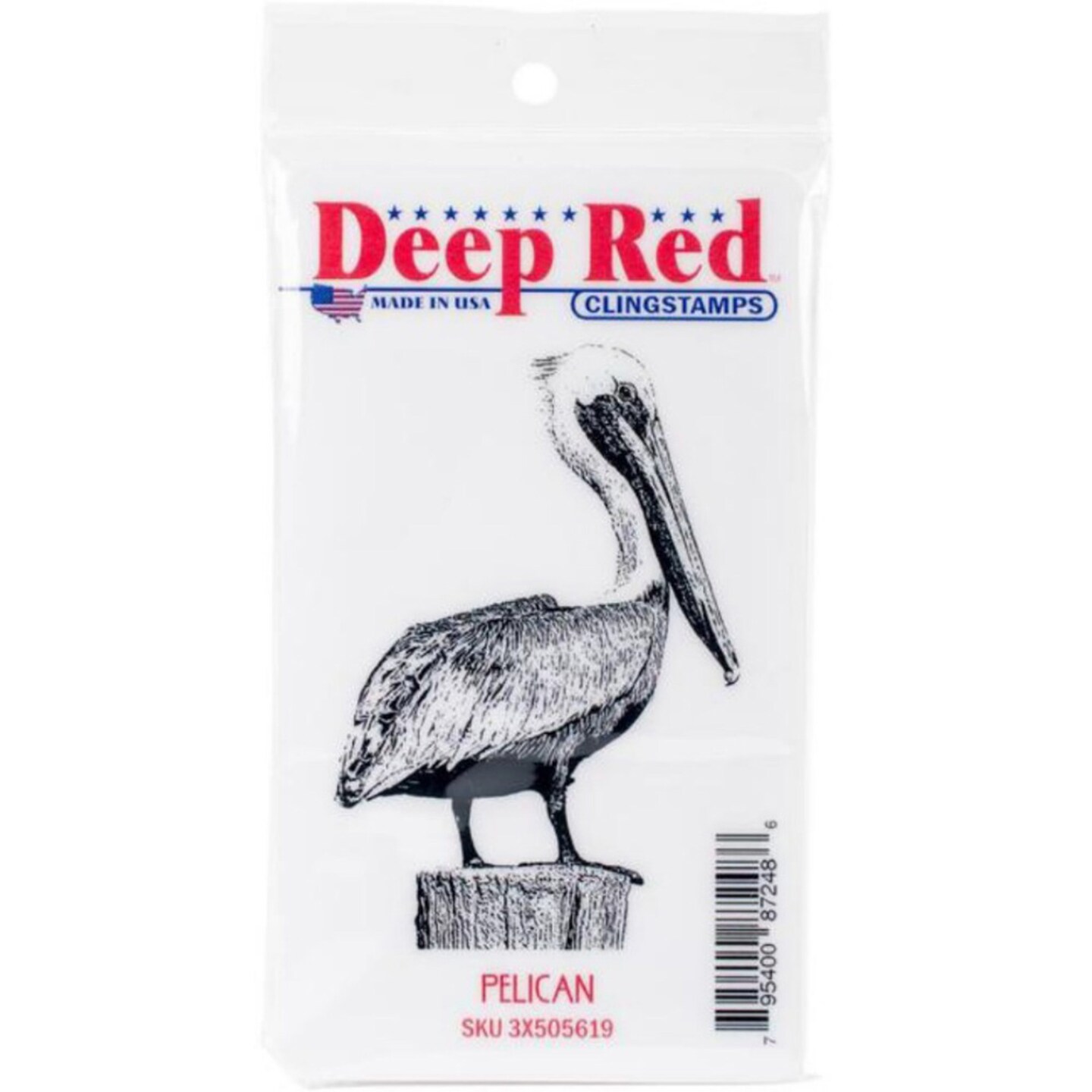 Deep Red Stamps Pelican Rubber Cling Stamp 2.1 x 3.1 inches