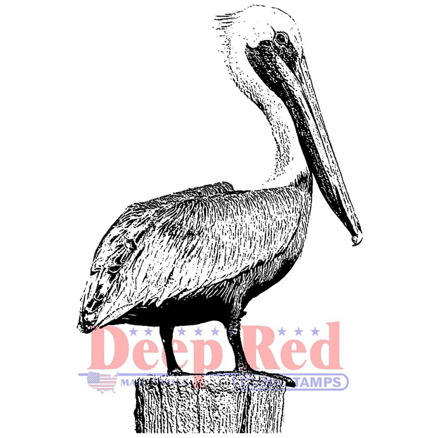 Deep Red Stamps Pelican Rubber Cling Stamp 2.1 x 3.1 inches