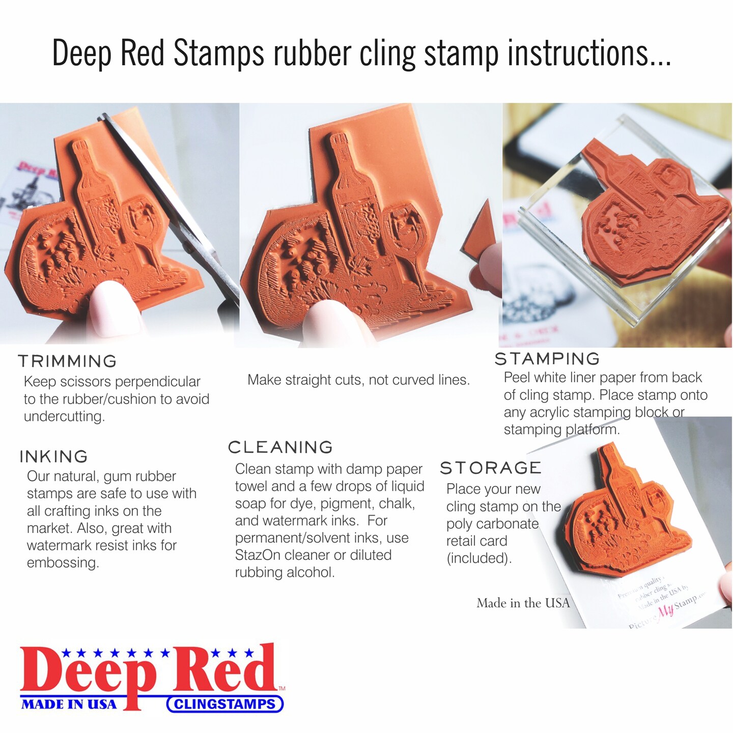 Deep Red Stamps Recipe of Life Rubber Cling Stamp 4 x 2 inches