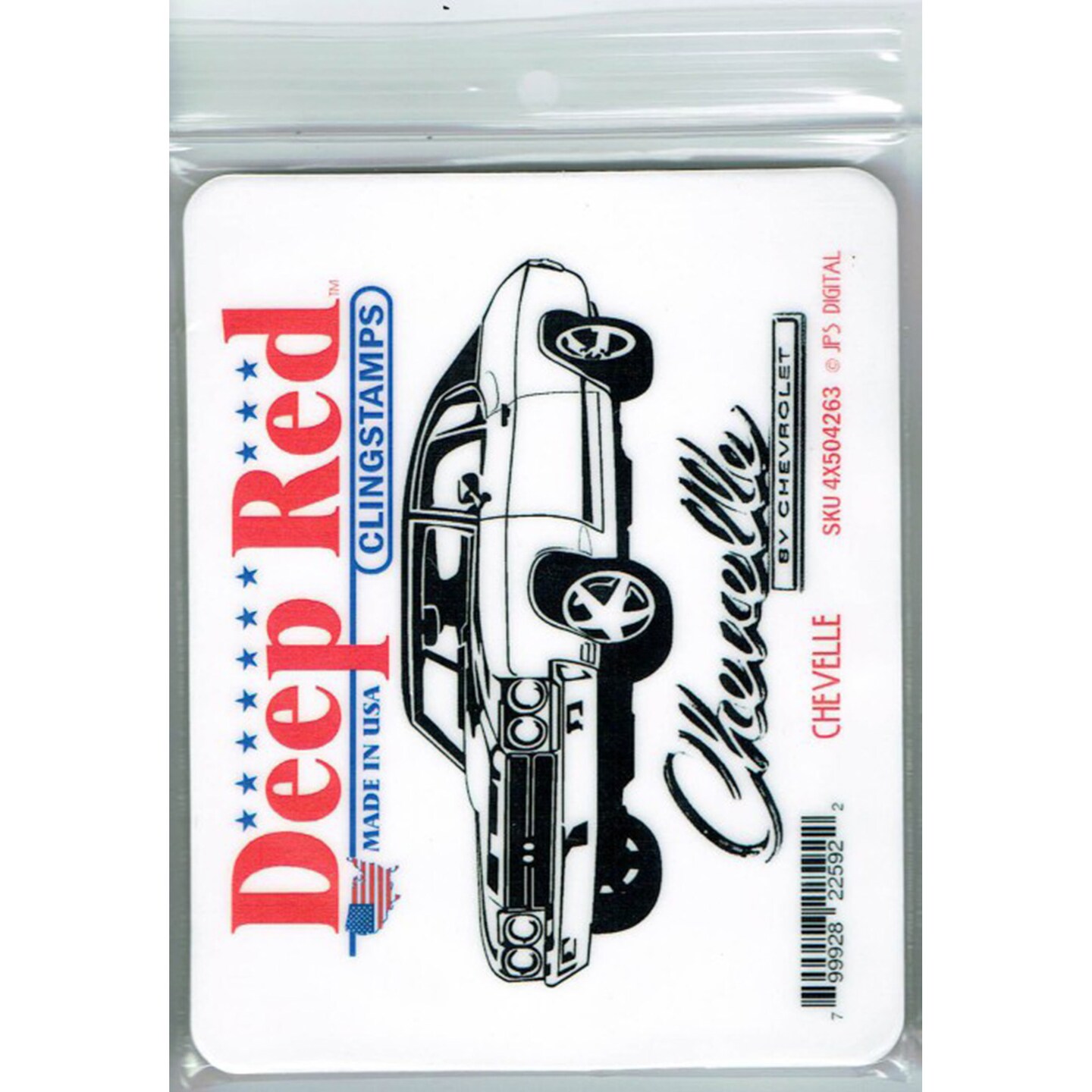 Deep Red Stamps Chevelle Rubber Cling Stamp 4 x 2.25 inches