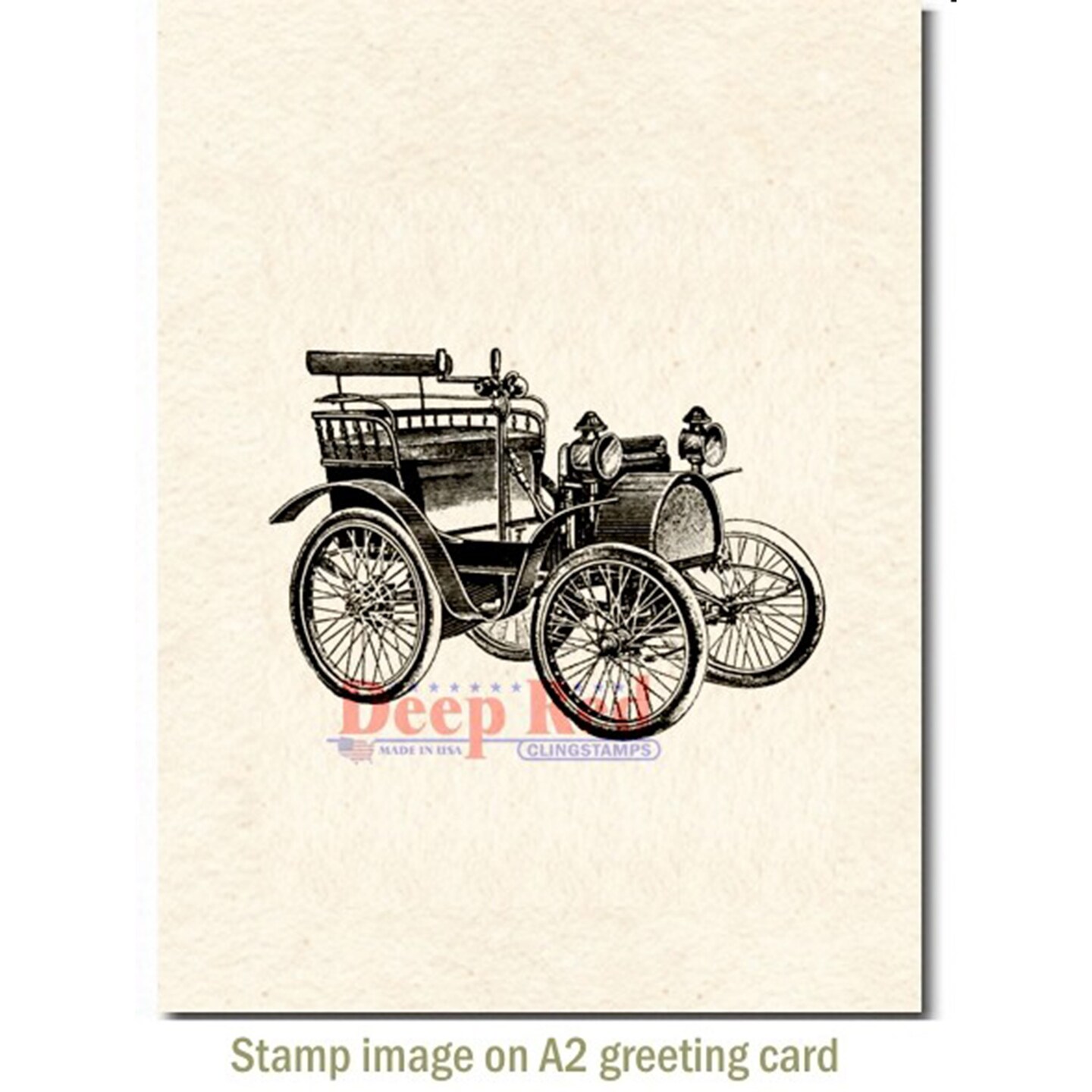 Deep Red Stamps Early Motorcar Rubber Cling Stamp 3 x 2.1 inches Michaels