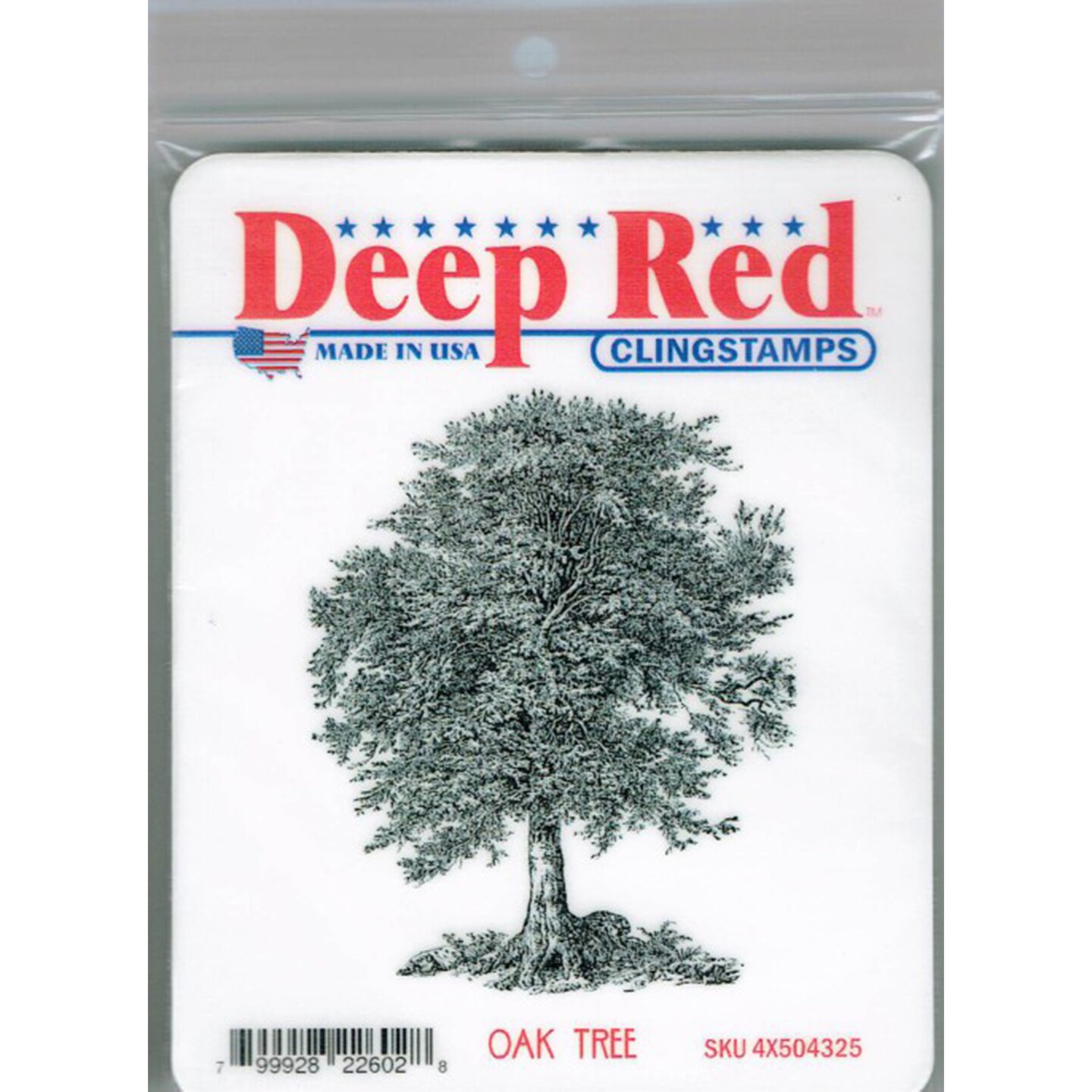Deep Red Stamps Oak Tree Rubber Cling Stamp 2.75 x 3.25 inches