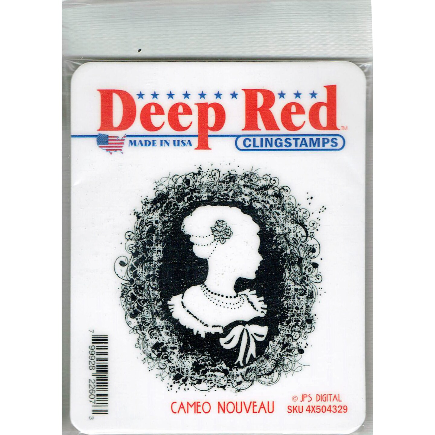 Deep Red Stamps Cameo Nouveau Rubber Cling Stamp 2.8 x 3.1 inches