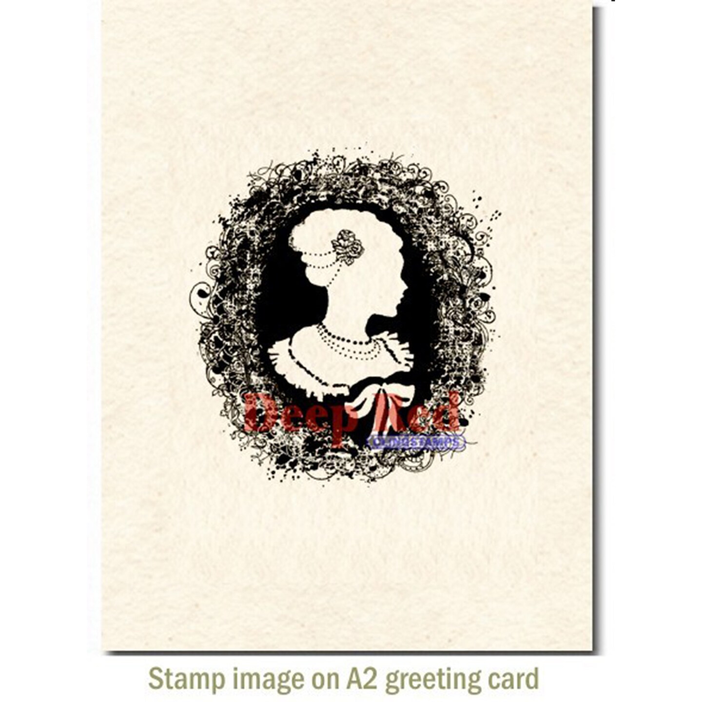 Deep Red Stamps Cameo Nouveau Rubber Cling Stamp 2.8 x 3.1 inches