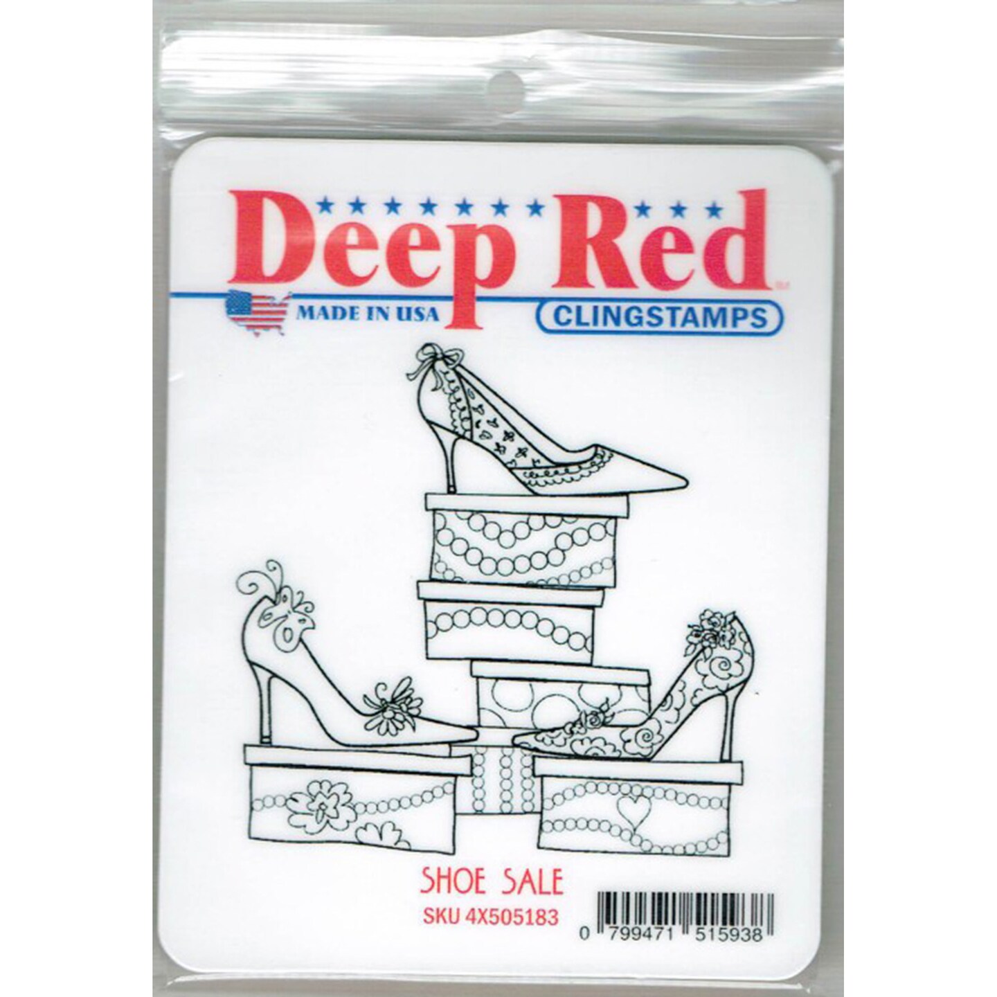 Deep Red Stamps Shoe Sale Rubber Cling Stamp 3.1 x 3.1 inches