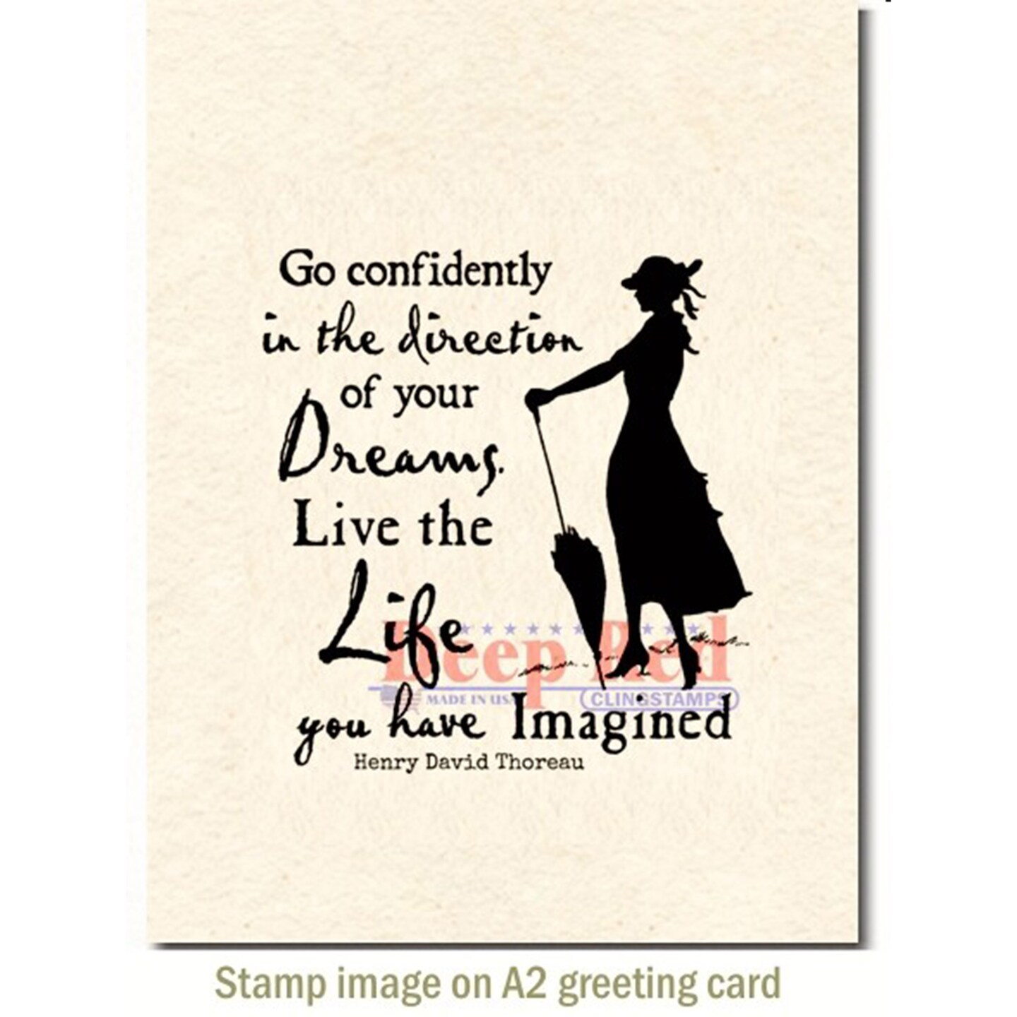 Deep Red Stamps Life Imagined Rubber Cling Stamp 3 x 3.1 inches