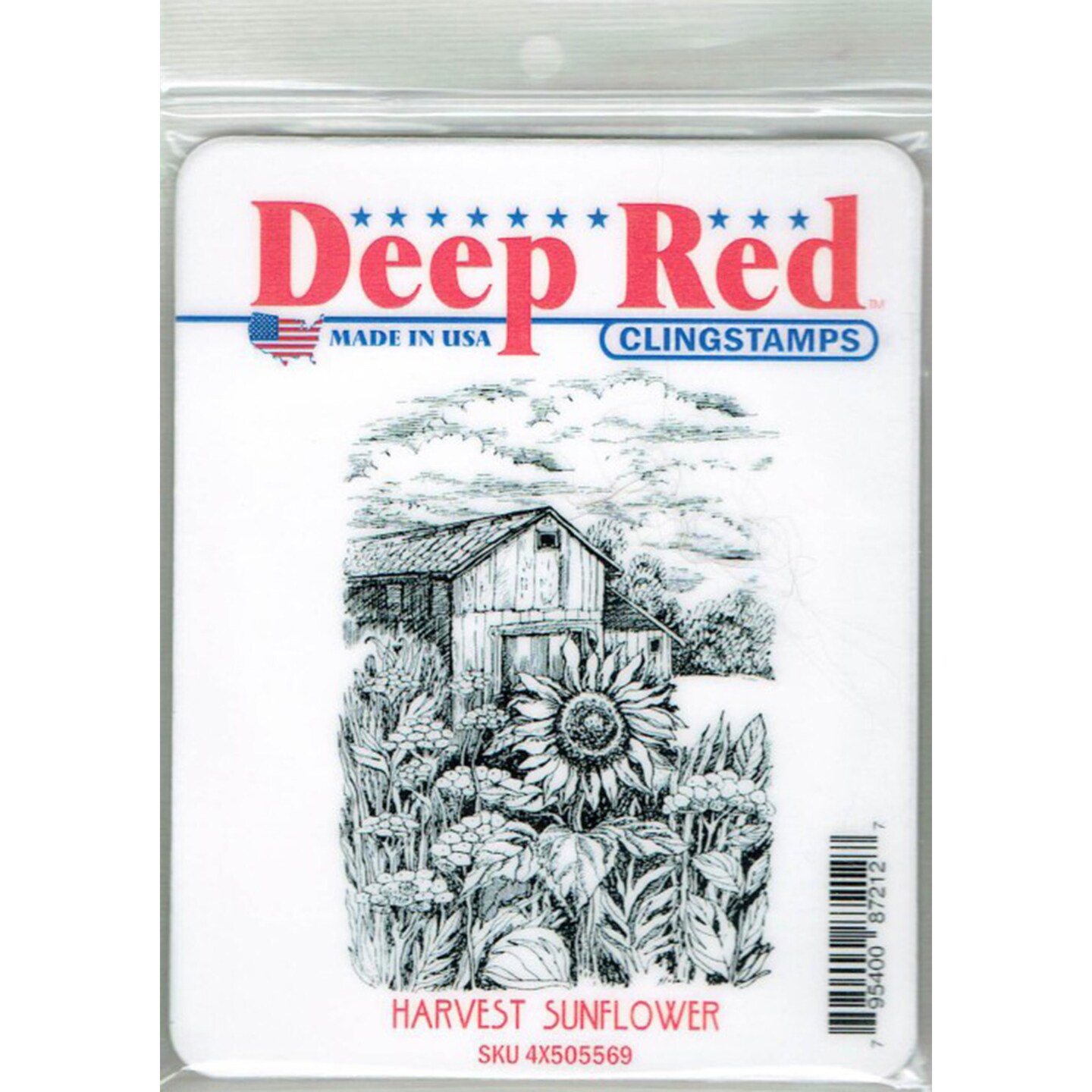 Deep Red Stamps Harvest Sunflower Rubber Cling Stamp 2.4 x 3.4 inches