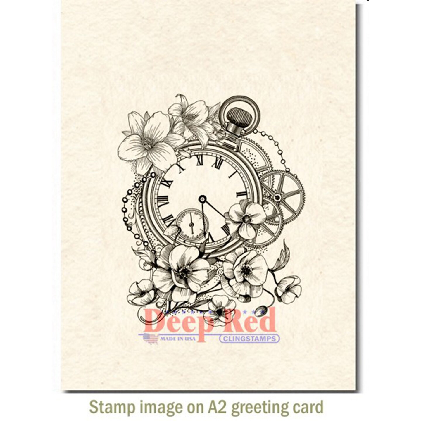 Deep Red Stamps Blossom Time Rubber Cling Stamp 2.75 x 3.2 inches