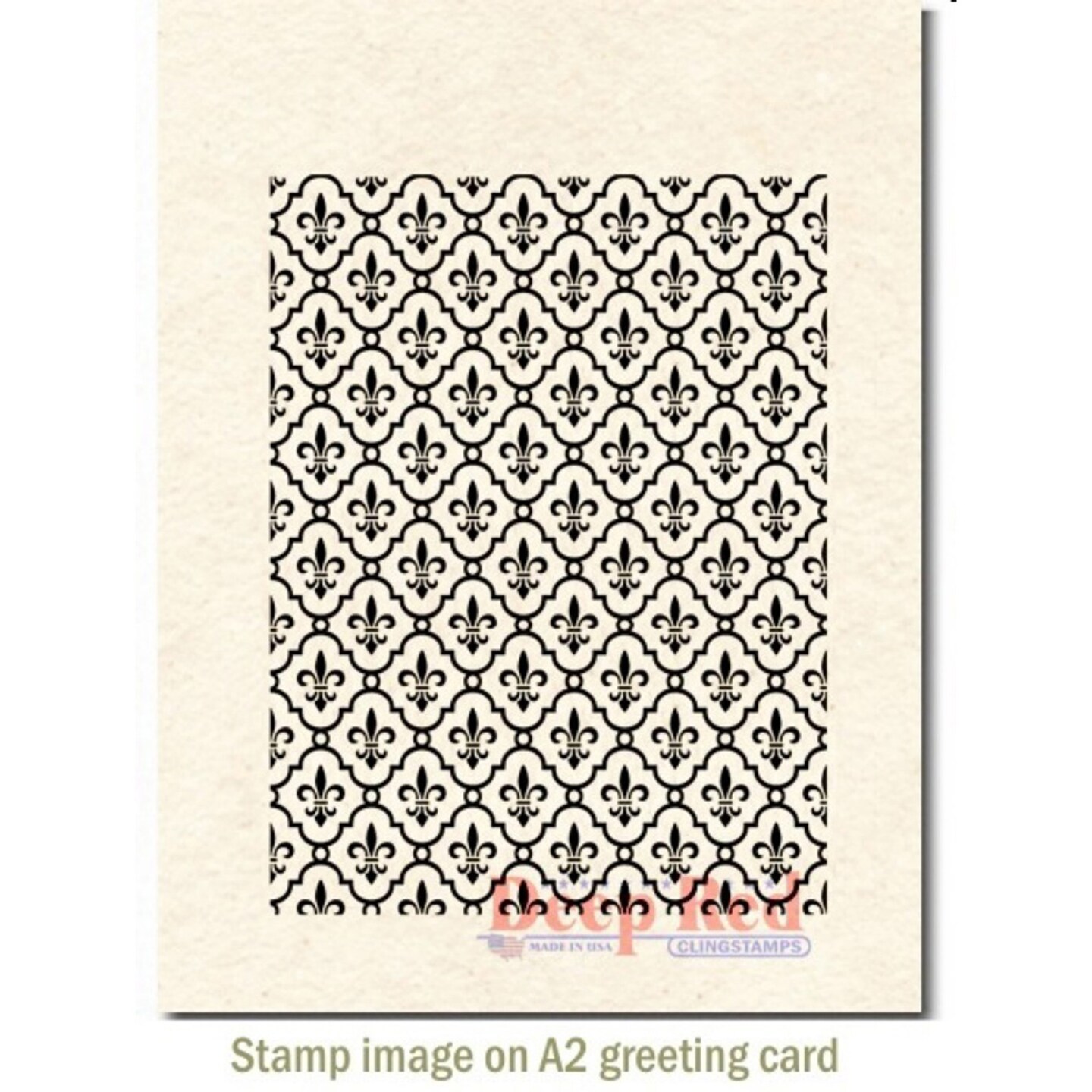 Deep Red Stamps Fleur de lis Background Rubber Cling Stamp 3 x 4 inches