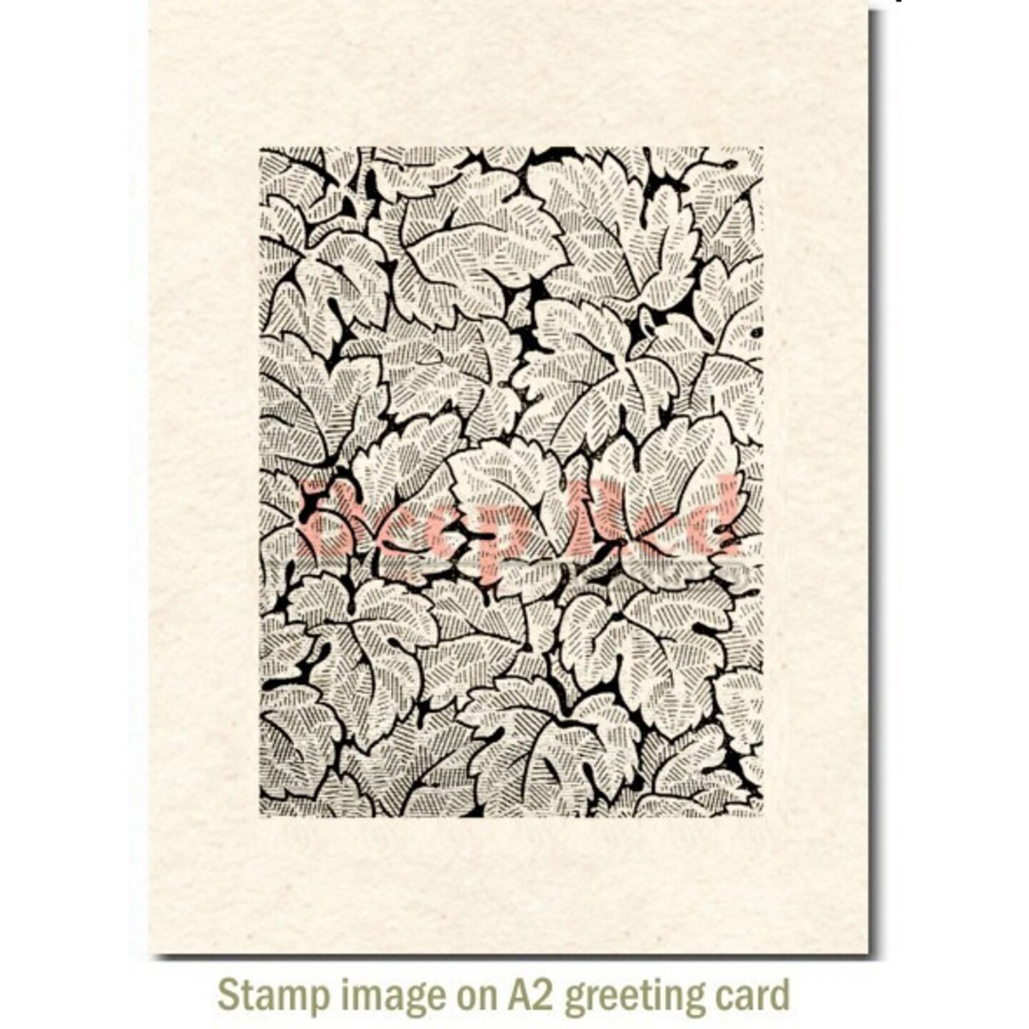 Deep Red Stamps Grape Leaves Background Rubber Cling Stamp 3 x 4 inches