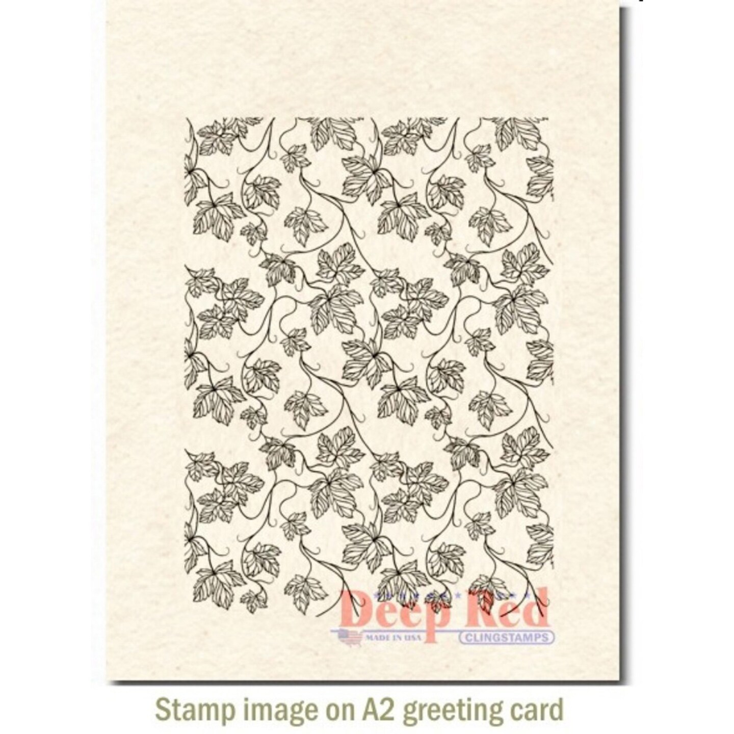 Deep Red Stamps Vines Background Rubber Cling Stamp 3 x 4 inches