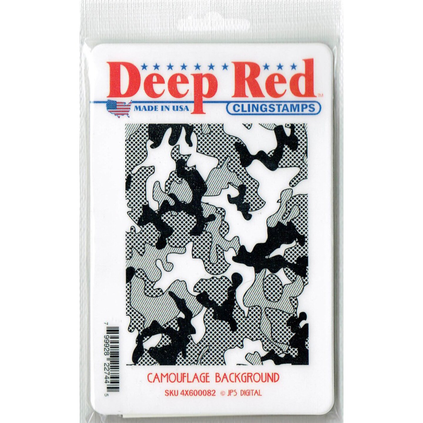 Deep Red Stamps Camouflage Background Rubber Cling Stamp 3 x 4 inches