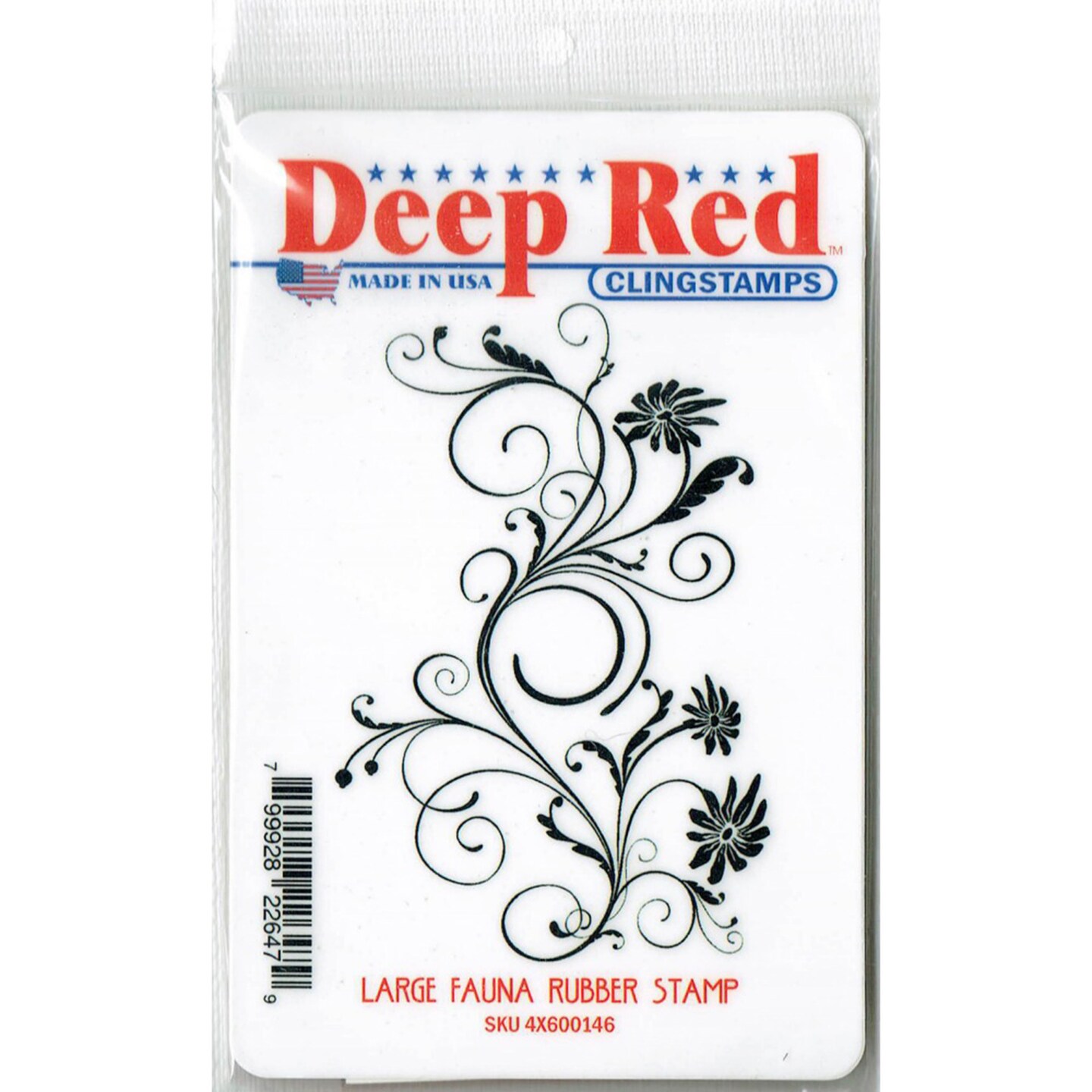 Deep Red Stamps Large Fauna Rubber Cling Stamp 3 x 4.25 inches Cling