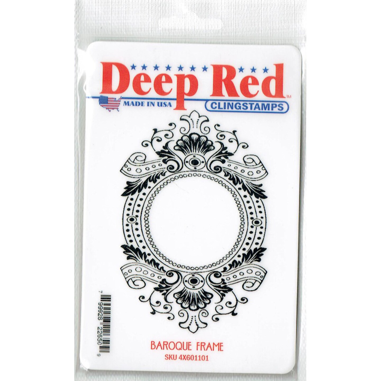 Deep Red Stamps Baroque Frame Rubber Cling Stamp 2.6 x 4 inches