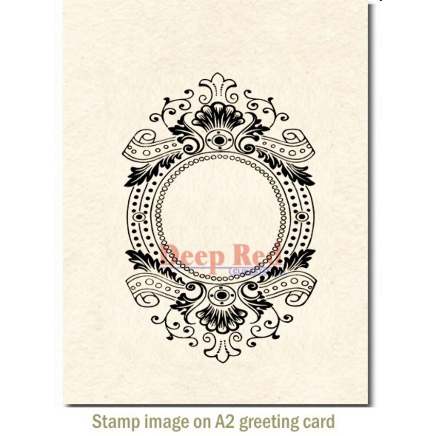 Deep Red Stamps Baroque Frame Rubber Cling Stamp 2.6 x 4 inches