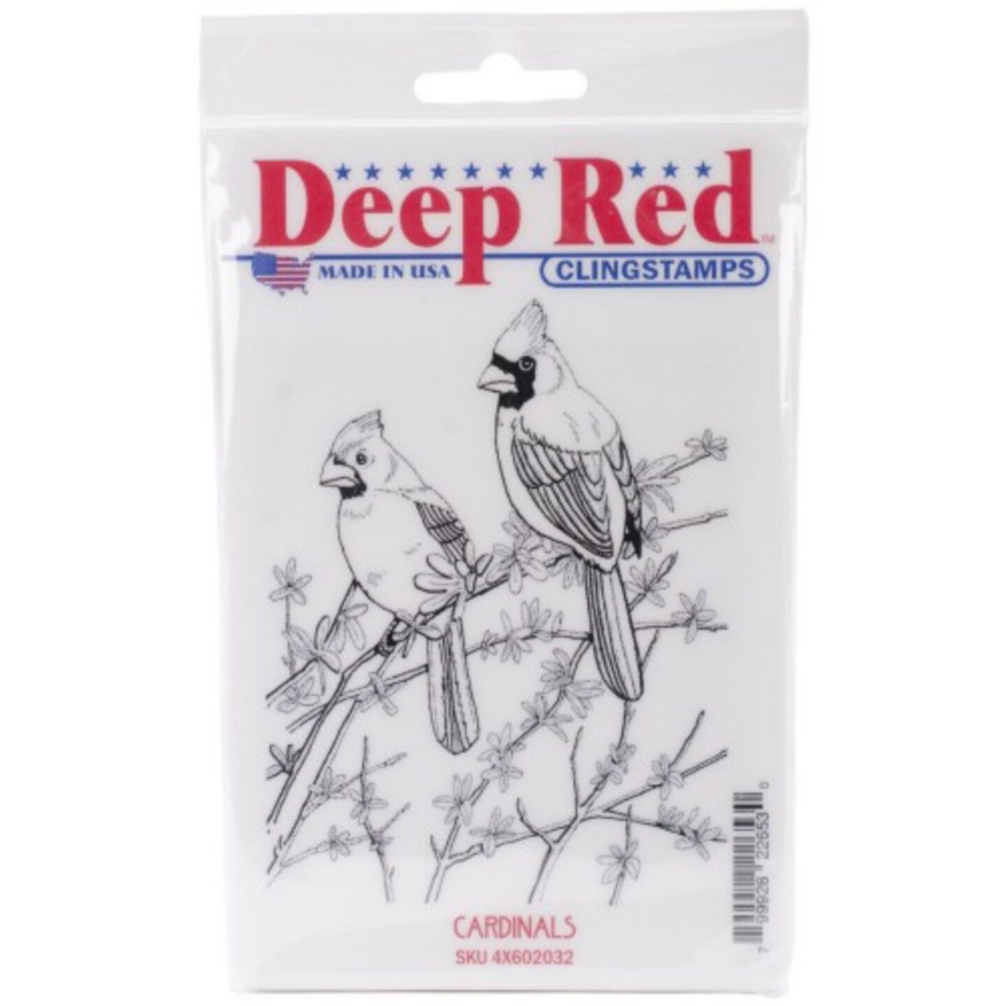 Deep Red Stamps Cardinals Rubber Cling Stamp 3.25 x 4.25 inches