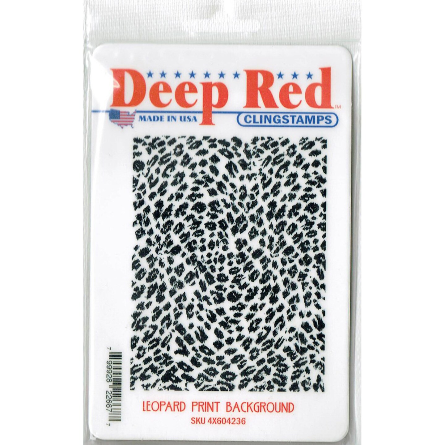 Deep Red Stamps Leopard Print Background Rubber Cling Stamp 3.25 x 4.25 inches