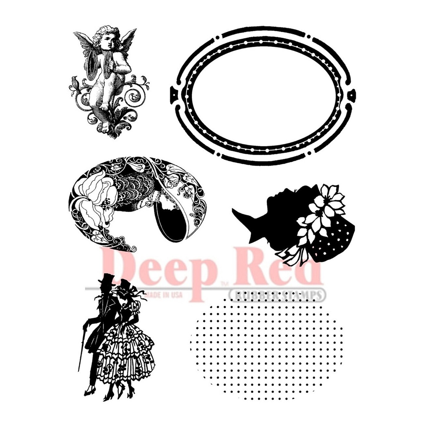 Deep Red Stamps Create A Cameo Rubber Cling Stamp Set 3 x 4 inches