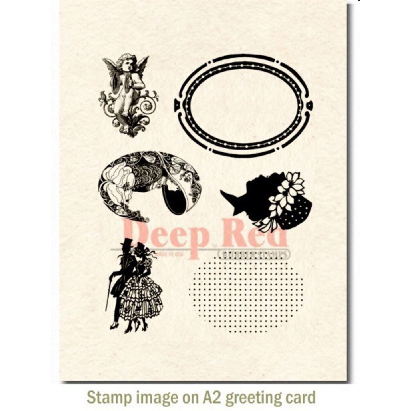 Deep Red Stamps Create A Cameo Rubber Cling Stamp Set 3 x 4 inches