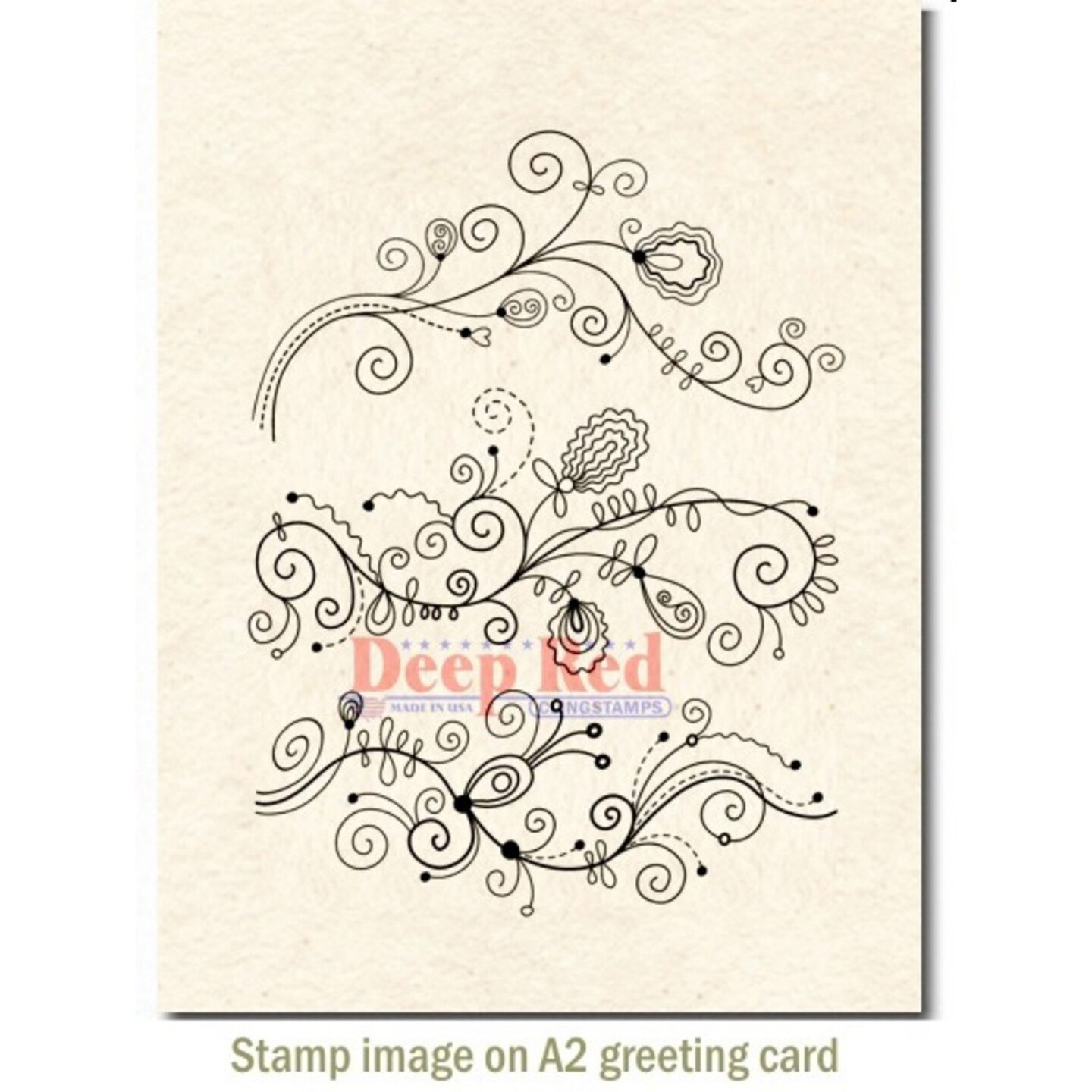 Deep Red Stamps Doodle Borders Rubber Cling Stamp Set 3 x 4 inches