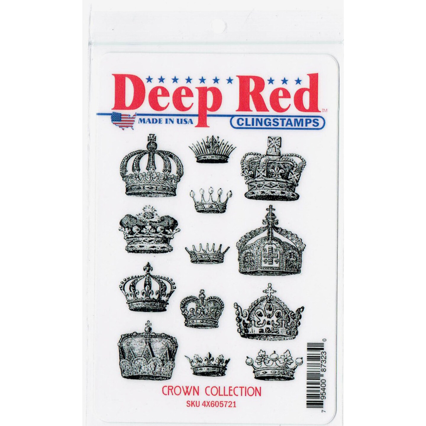 Deep Red Stamps Crown Collection Rubber Cling Stamp 3 x 4 inches