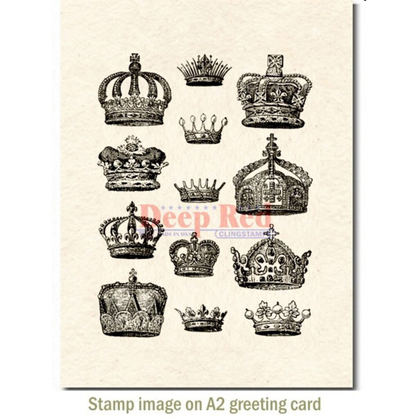Deep Red Stamps Crown Collection Rubber Cling Stamp 3 x 4 inches