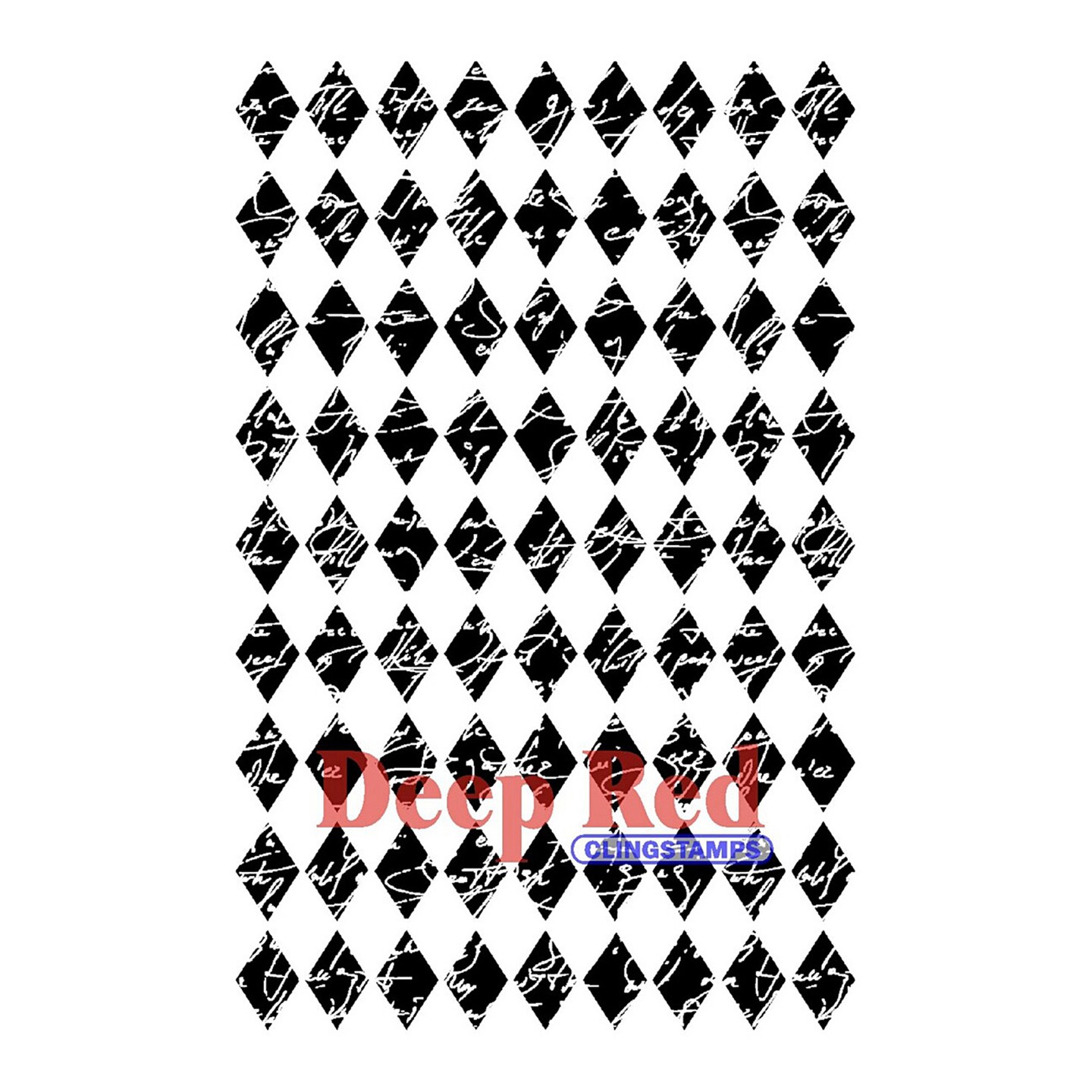 Deep Red Stamps Harlequin Script Rubber Cling Stamp 4 x 6 inches