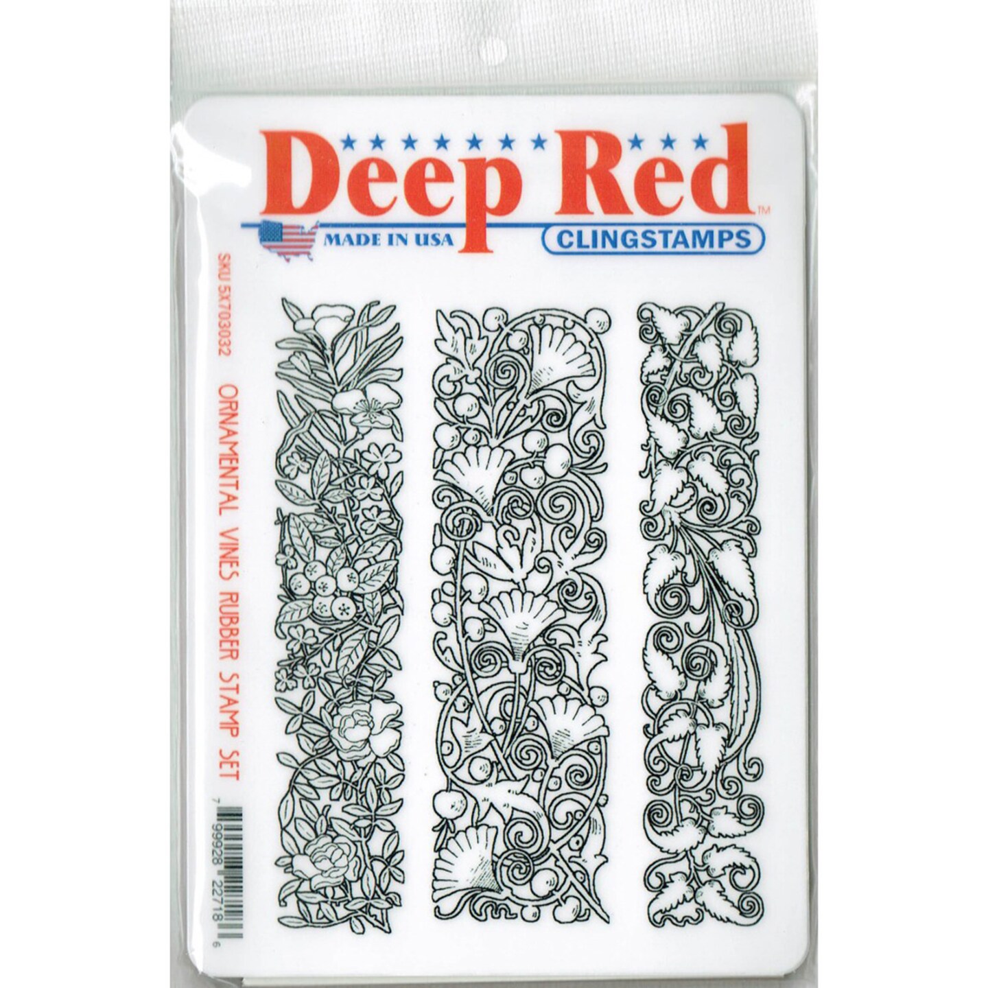 Deep Red Stamps Ornamental Vines Rubber Cling Stamp Set 4 x 6 inches