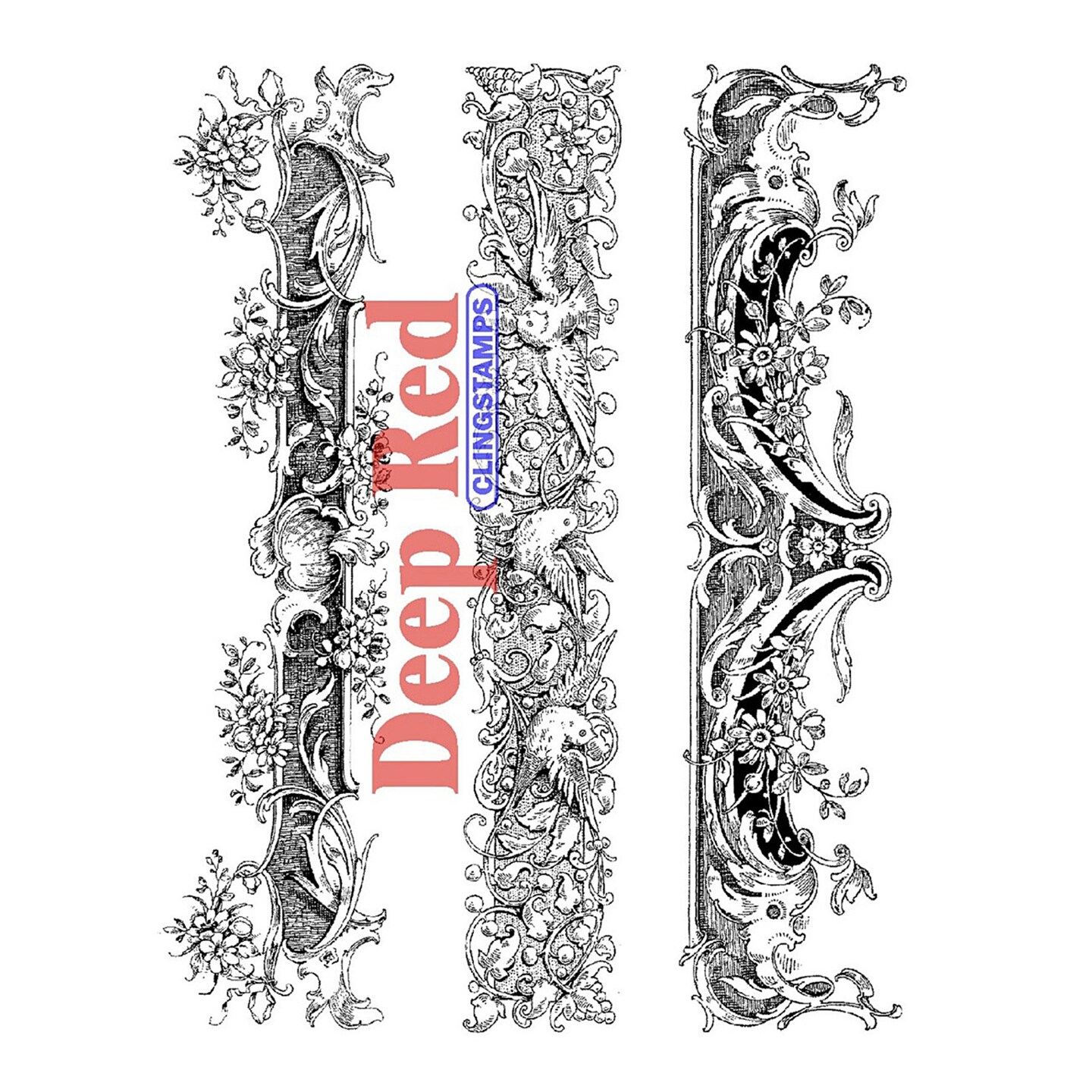 Deep Red Stamps Ornate Mantels Rubber Cling Stamp Set 4 x 6 inches