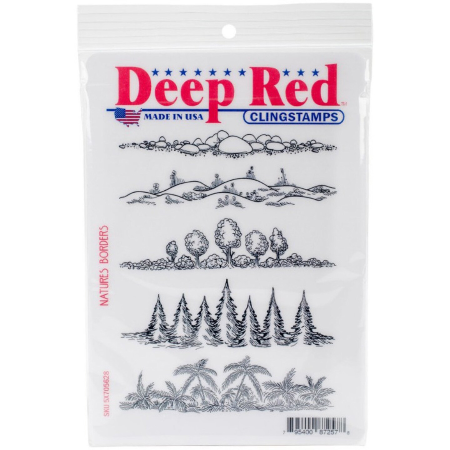 Deep Red Stamps Natures Borders Rubber Cling Stamp 4 x 6 inches