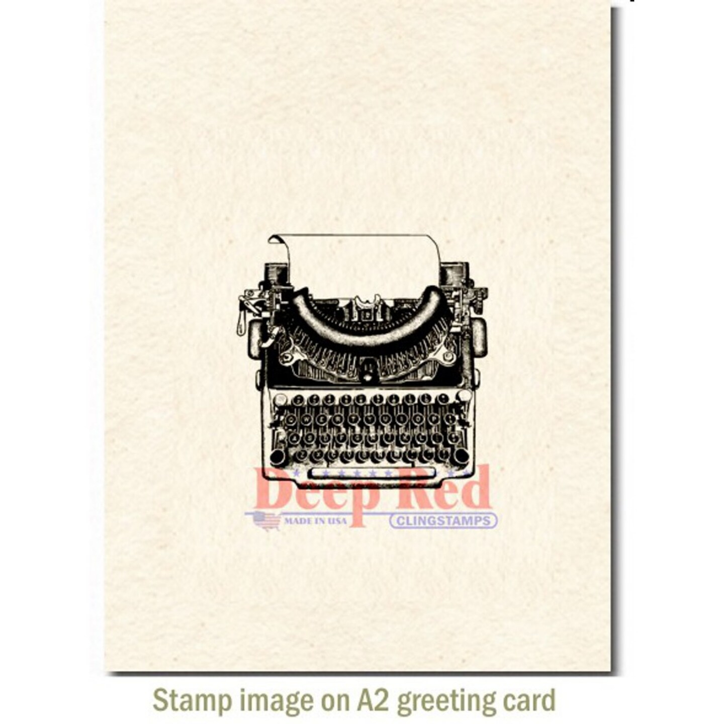 Deep Red Stamps Manual Typewriter Rubber Cling Stamp 2.1 x 2.1 inches