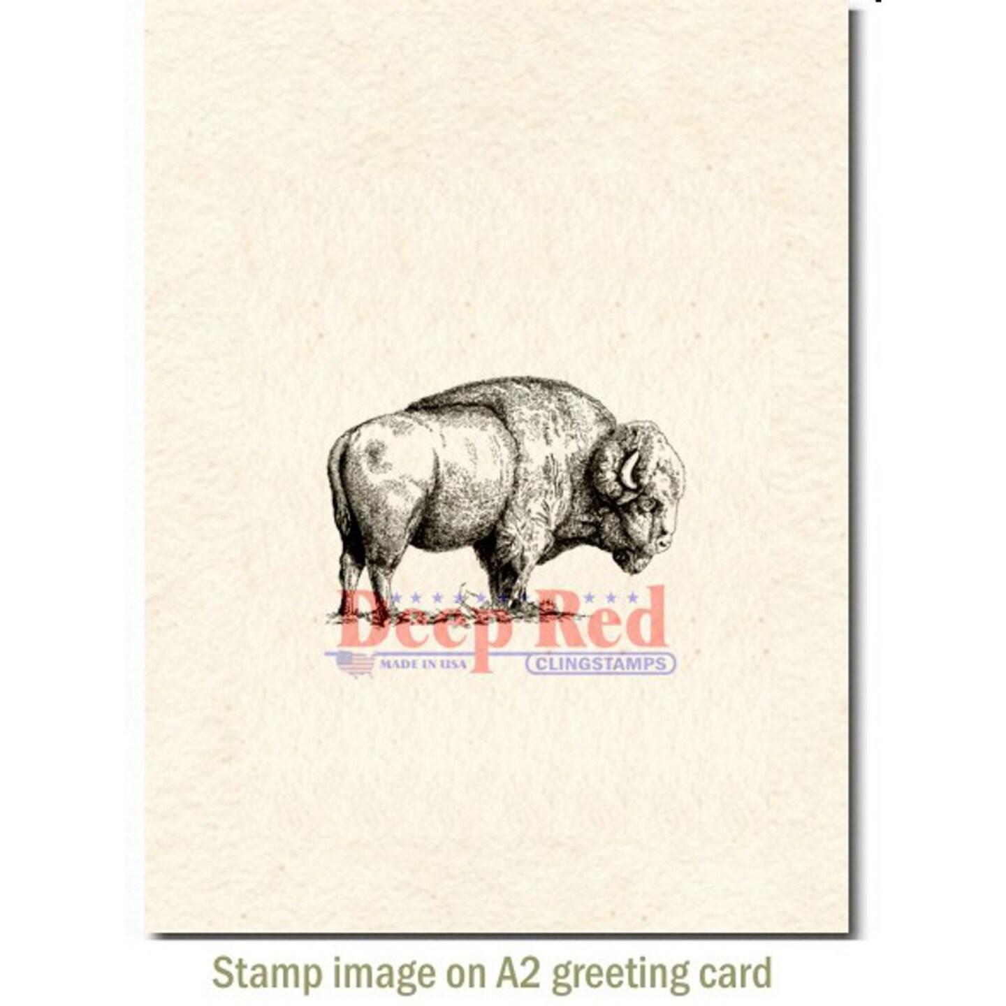 Deep Red Stamps American Buffalo Rubber Cling Stamp 2.1 x 1.5 inches