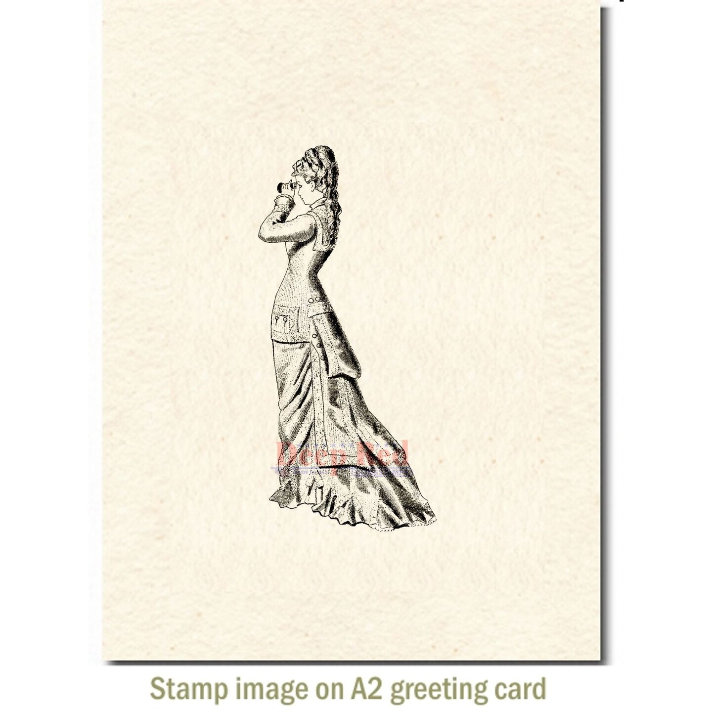 Deep Red Stamps Victorian View Rubber Cling Stamp 1.6 x 3.3 inches