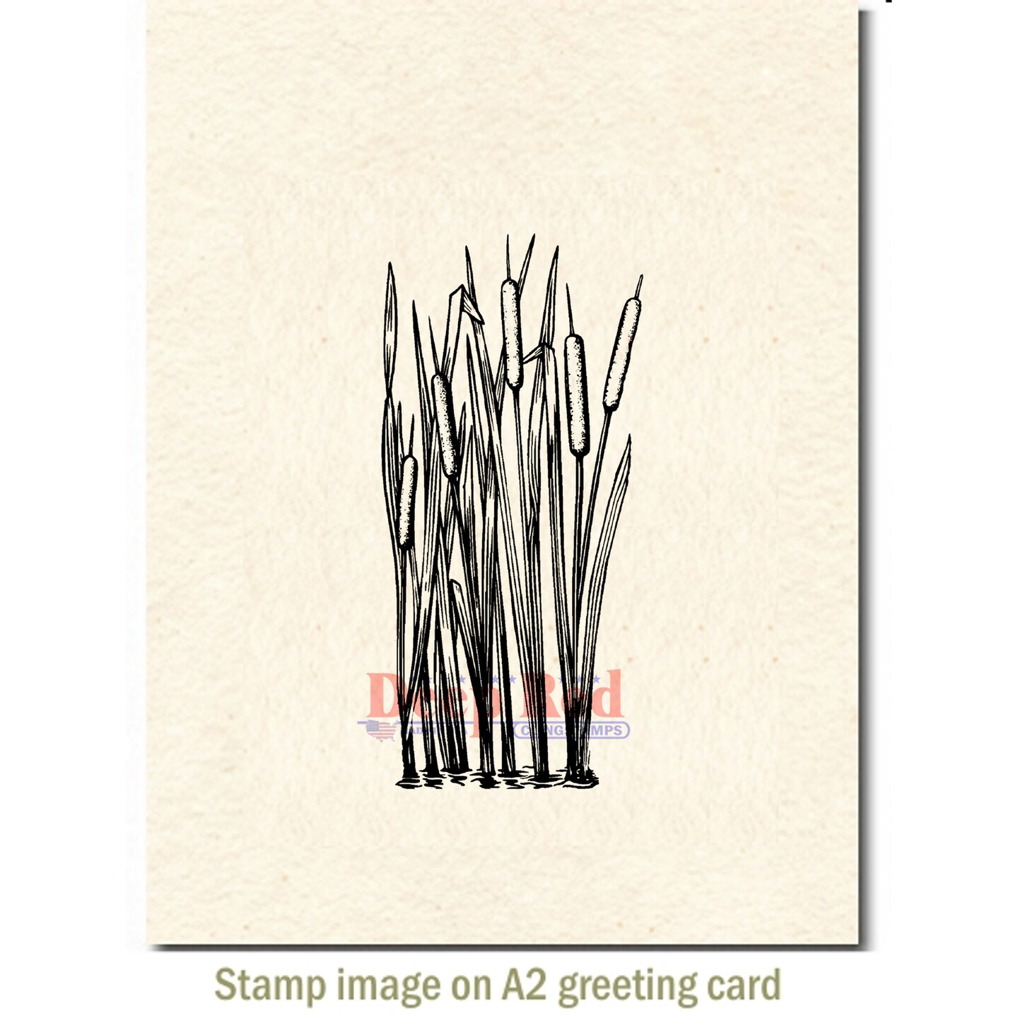 Deep Red Stamps Cattails Rubber Cling Stamp 1.5 x 3.2 inches